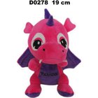 Vaaleanpunainen lohikäärme-dinosauruksen pehmo 19cm