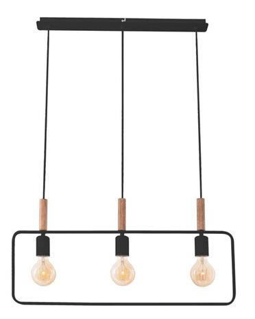 Kattokruunu narulla FRAME 3xE27/60W/230V musta
