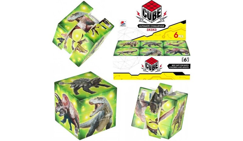 Trifox Puzzle Cube dinosaurukset, 60x60 mm – kuva 1/1