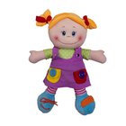Pehmeä nukke violetissa mekossa, 46 cm