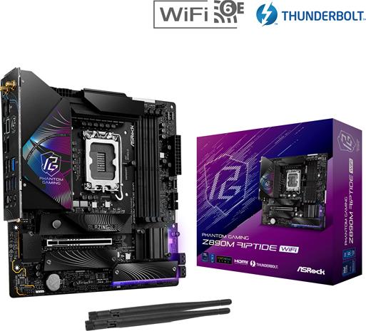 ASRock Z890M RIPTIDE WIFI Emolevy - Intel Z890 - Intel LGA1851 socket - DDR5 RAM - Micro-ATX