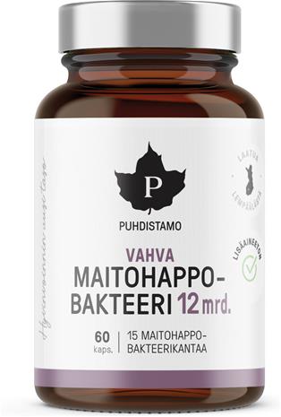 Puhdistamo Vahva Maitohappobakteeri 12 mrd, 60 kaps