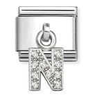 Nomination Composable Classic Silvershine N-kirjain hopea 331818/14