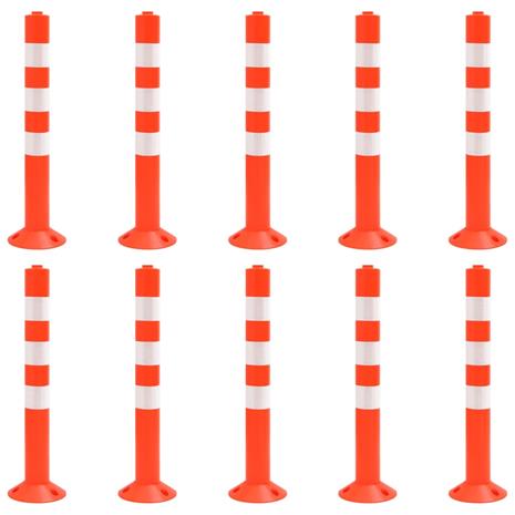 vidaXL Liikenteenohjaustolpat 10 kpl muovi 75 cm PE – kuva 3/3