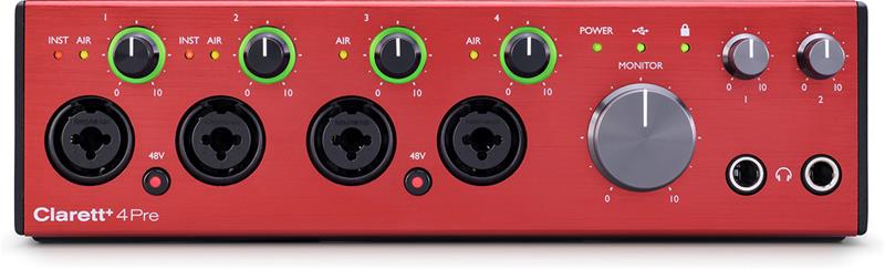 Focusrite Clarett+ 4Pre 18-in/8-out USB-C Audio Interface