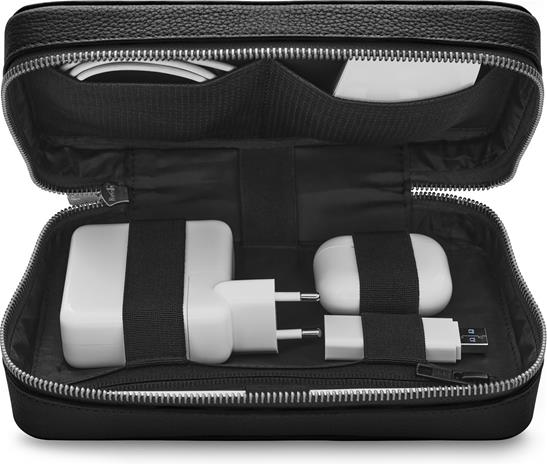 Woolnut Leather Tech Organizer -tarvikelaukku, musta – kuva 3/3
