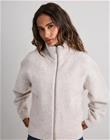 Nelly - Beige - Knit Bomber Jacket