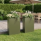 vidaXL Puutarha ruukku 2 kpl Oliivinvihreä 40 x 20 x 75 cm