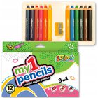 12 värillistä värikyniä 3in1 ja Sharpener Penmate Jumbo