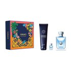 Versace Pour Homme -lahjasetti miehille: eau de toilette EDT, 100 ml + 5 ml + suihkugeeli, 150 ml