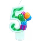 Syntymäpäiväkynttilä ilmapalloilla, numero 5