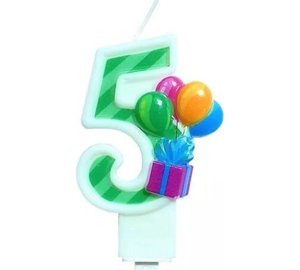 Syntymäpäiväkynttilä ilmapalloilla, numero 5