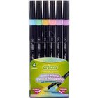 Cricco kaksipuoliset tussit pastelliväreissä, 6 kpl.