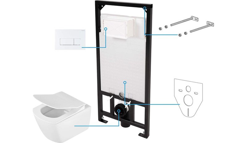 WC-piiloasennussarja Deante Anemon Zero 6-in-1