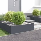 vidaXL Nurmireunus 4 kpl 100 x 60 x 35 cm Teräs Antrasiitti