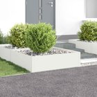 vidaXL Nurmireunus 4 kpl 100 x 100 x 35 cm Teräs valkoinen