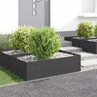 vidaXL Nurmireunus 4 kpl 100 x 60 x 35 cm Teräs Musta