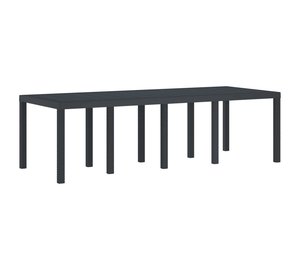 vidaXL Puutarhapöytä Antrasiitti 250 x 100 x 73 cm polyrottinki