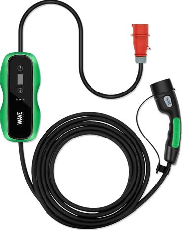 Wave EV 3-vaiheinen sähköauton latauslaite, 11 kW, 3 x 16 A, Type2, 5 m, musta