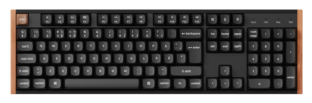 Keychron K10 HE SE 100 % pelinäppäimistö, musta/puu