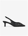 Nelly - Musta - Pointy Pleated Slingback