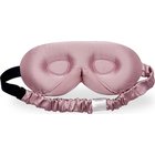 3D-muotoiltu silkkipäällysteinen pimennysuninaamio muotoillulla nenäkupilla ja säädettävällä hihnalla Vaaleanpunainen