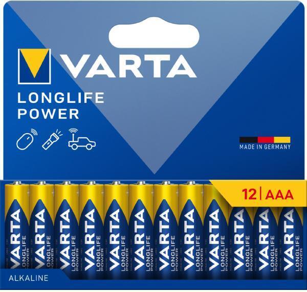 Varta Longlife Power alkaliparisto, 12 kpl, AAA (LR03)