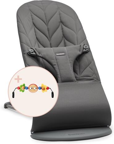 BabyBjörn Bliss Sitteri Kudottu Petal Quilt + Lelukaari, Antrasiitti