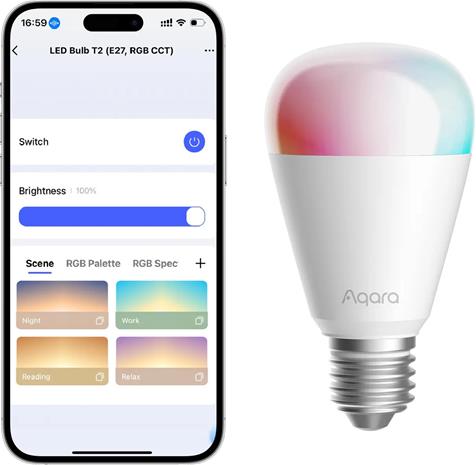 Aqara LED T2 - E27 RGB -älylamppu