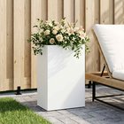 vidaXL Puutarha ruukku valkoinen 40 x 30 x 75 cm Kylmävalssattu teräs