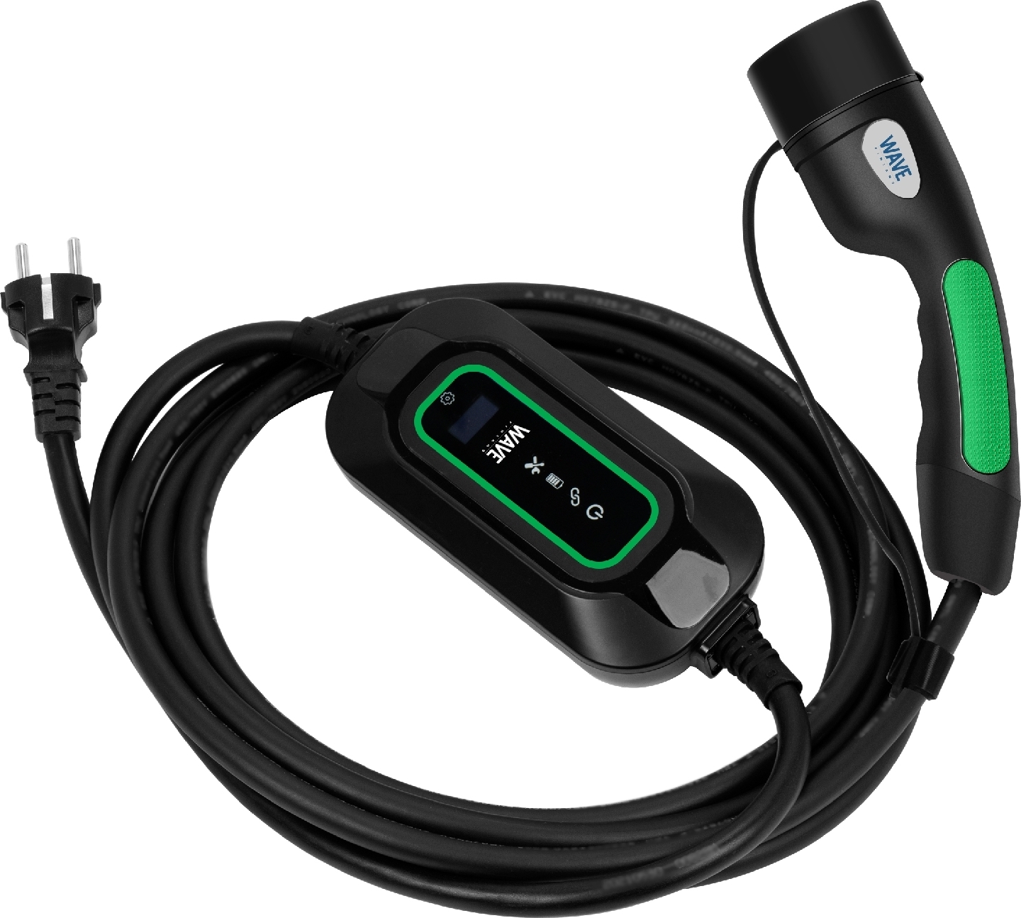 Wave EV sähköauton latauskaapeli, 3,7 kW, 8-16 A, 1-vaihe, Suko-Type2, 5 m