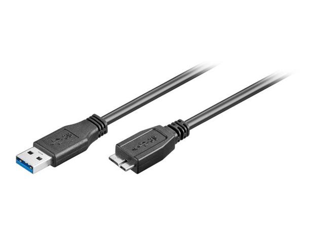 Pro USB-A <-> USB Micro-B 3.0 - 0.5m - Musta