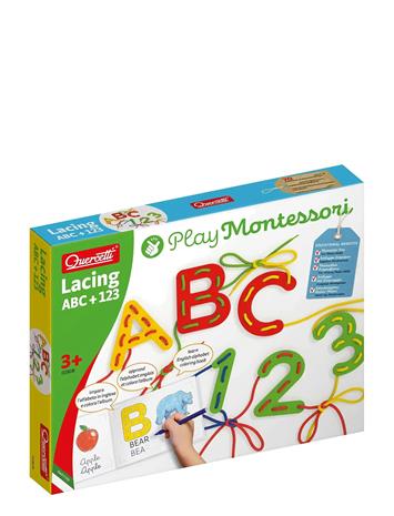 Quercetti Play Montessori Lacing ABC + 123