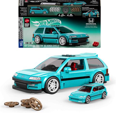 Mattel Brick Shop Hot Wheels Speed Series Rakennussarja Custom ’90 Honda Civic EF 248 Osaa