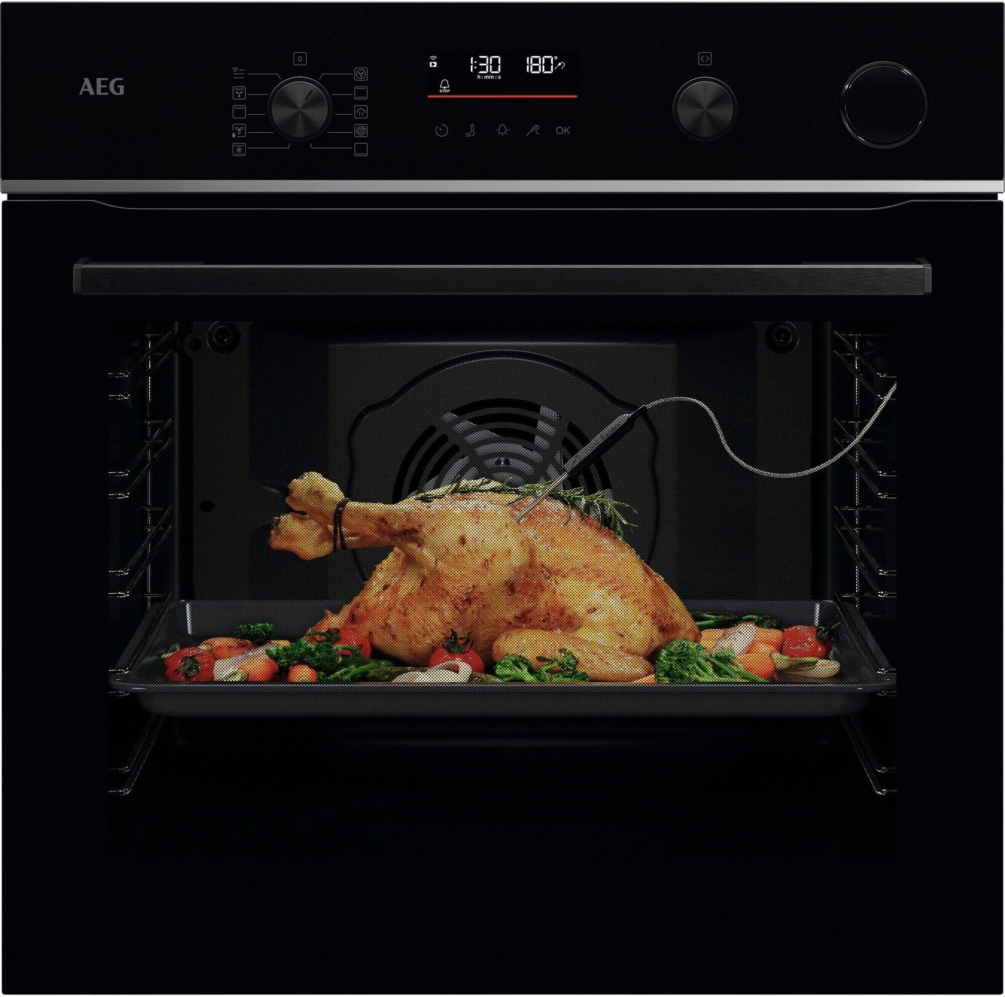 AEG TR6PB531SB 6000 SenseCook SteamCrisp yhdistelmäuuni, musta