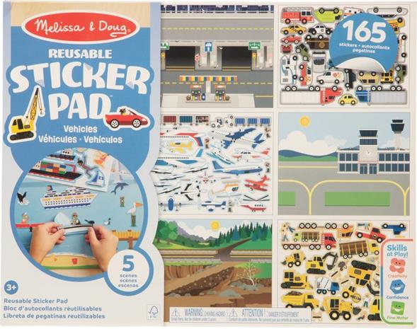 Melissa & Doug - Reusable Stickers Pad Vehicles