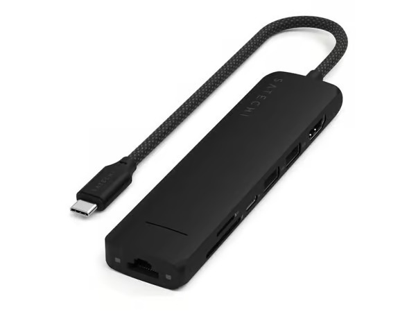 Satechi 7-i-1 USB-C Slim Multiport Adapter med Ethernet - Svart