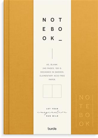 Notebook Textile Mustard Blank A5 Burde – kuva 2/2