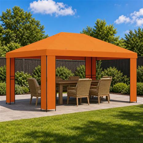vidaXL Huvimaja 4 × 3 m Oranssi Polyesteri ja teräs 190