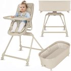 Syöttötuoli 3in1 (lepotuoli + kehto) 0–36 kk, 360° kääntyvä Lionelo Maddie Set Beige
