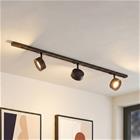 Lindby Linaro -kiskojärjestelmä, halkaisija 9,5 cm, 3-lamppuinen, LED, musta