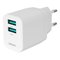DELTACO USB-AC200 - Virtalähde, valkoinen – kuva 1