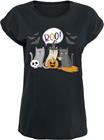 Sanonnat - Halloween Katzen - Boo! - T-paita - Naiset - Musta