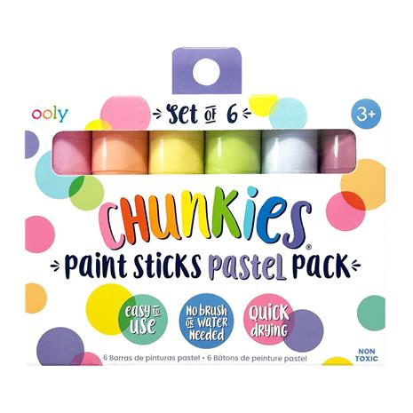 Ooly Ooly Chunkies 6 Pcs - Paint Stick Pastel - Multi/patterned - ONE SIZE