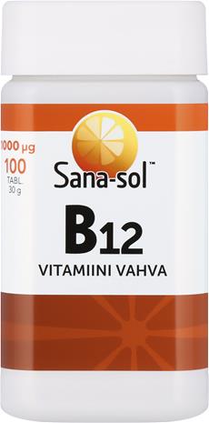 Sana-sol Vahva B12-vitamiini 1000 µg, 100 tabl.