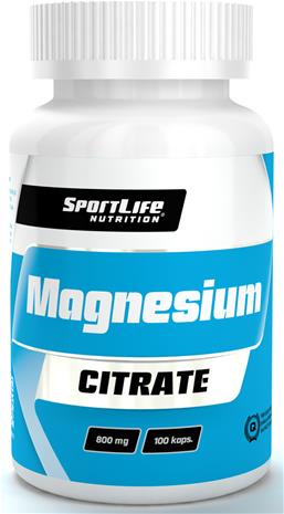 SportLife Magnesium Citrate -magnesiumsitraatti, 225 mg, 100 kaps