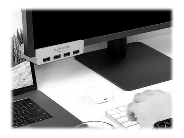External USB 3.0 4 Port Hub with Locking Screw