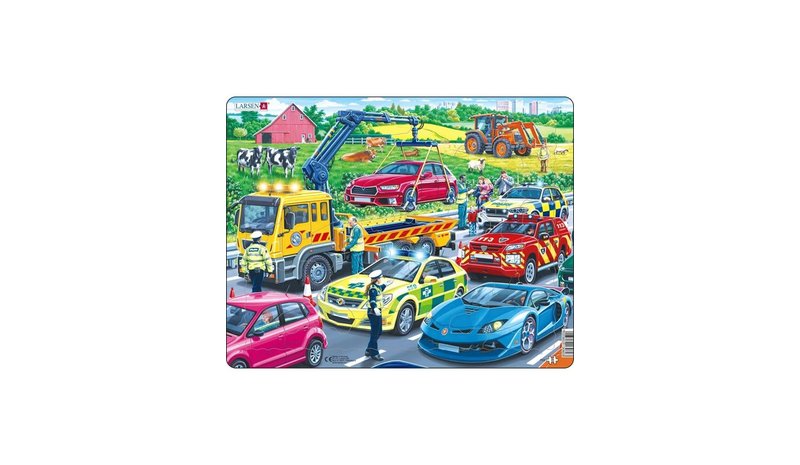 Larsen Puzzles Rescue Vehicles on highway – kuva 1/1