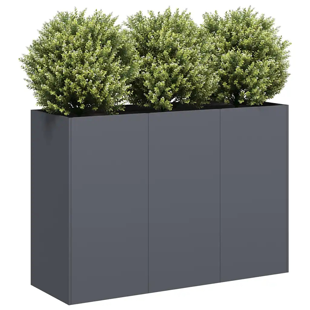 vidaXL Kukkalaatikko antrasiitti 120x40x80 cm kylmävalssattu teräs