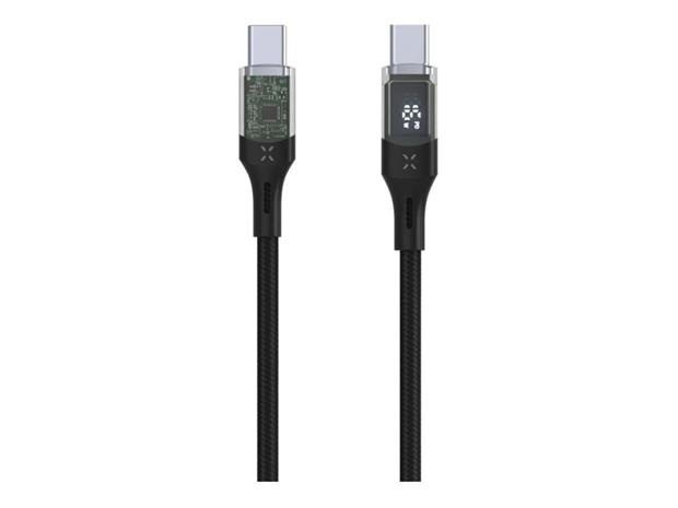 FIXED LED Charging Display USB-C/C 100W cable 1.2m - Black